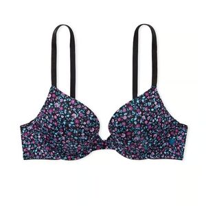 Victoria's Secret PINK Floral Ditsy Boho Print Push-Up Bra Lightly Lined Sz 34A